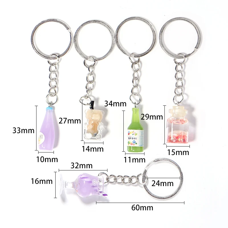 Подвеска для ожерелья и акриловое кольцо ключей разные цвета изготовления