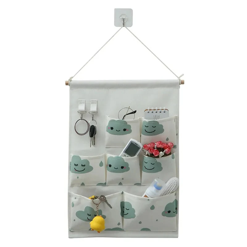 

3/5/7 Pockets Cotton Wall Mounted Storage Bag Home Room Closet Door Sundries Clothes Hanging Bag Holder Cosmetic Toys Organizer