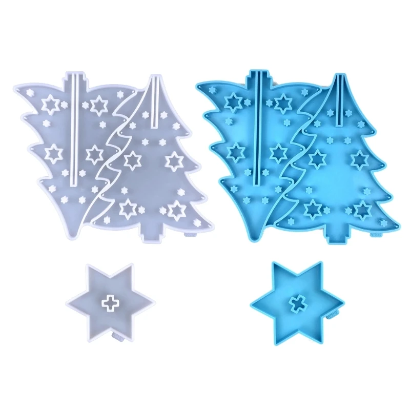 Силиконовая форма для рождественской елки рождественская из смолы с держателем