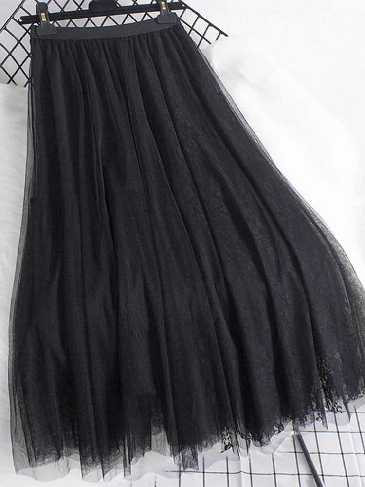 Женская кружевная юбка TIGENA однотонная трапециевидная с цветочным принтом и