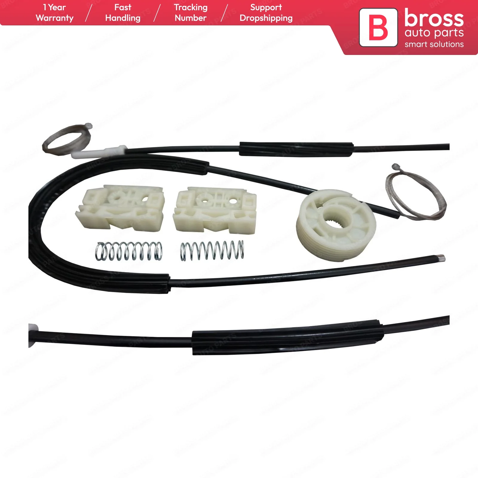 Комплект для ремонта электростеклоподъемника Bross BWR981 + BWR5158 с колесами передней