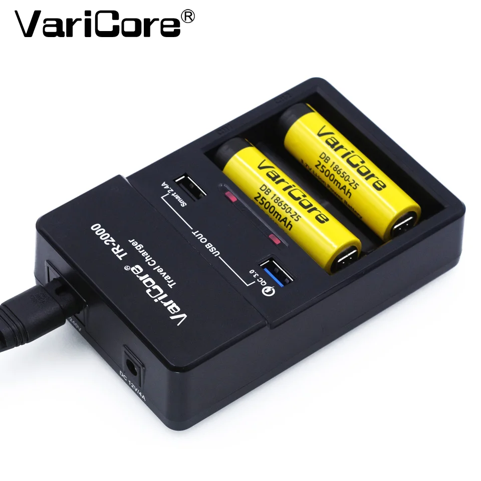 VariCore TR-2000 Battery Charger and Quick Charge 3.0 for 18650 26650 AA AAA and QC 3.0 / USB 5 V Mobile Devices
