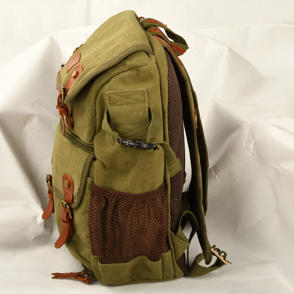 

Camera Backpack Large Capacity Camera Storage Bag Breathable Adjustable Canvas Rucksack, Grey