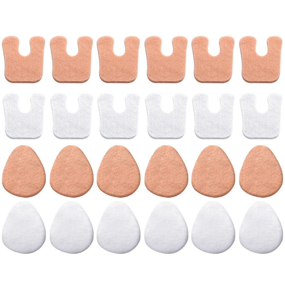 

24 Pcs Felt Pad Forefoot Rest Heel Cushion Pads Reusable Shoe Inserts Front Feet Dancers Shoes Supplies Miss Women