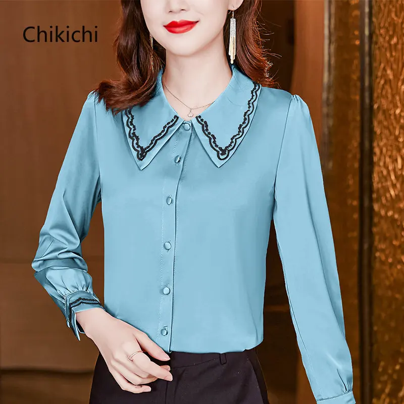 Купить Блузку Женскую С Длинным Рукавом Атласную