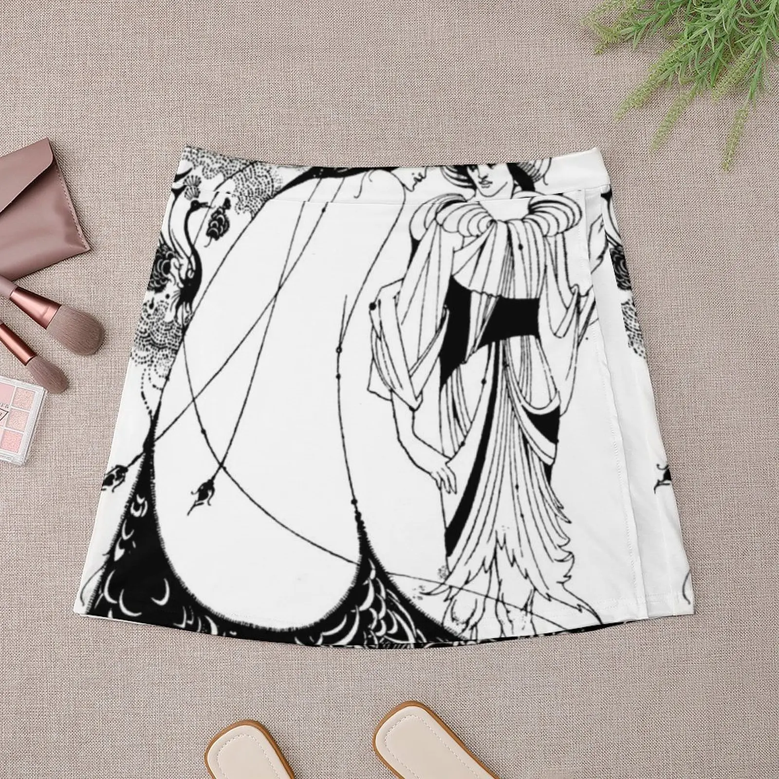 HD. Юбка-павлин из Salomé от Aubrey Beardsley Мини-юбка платье Женская летняя юбка летнее