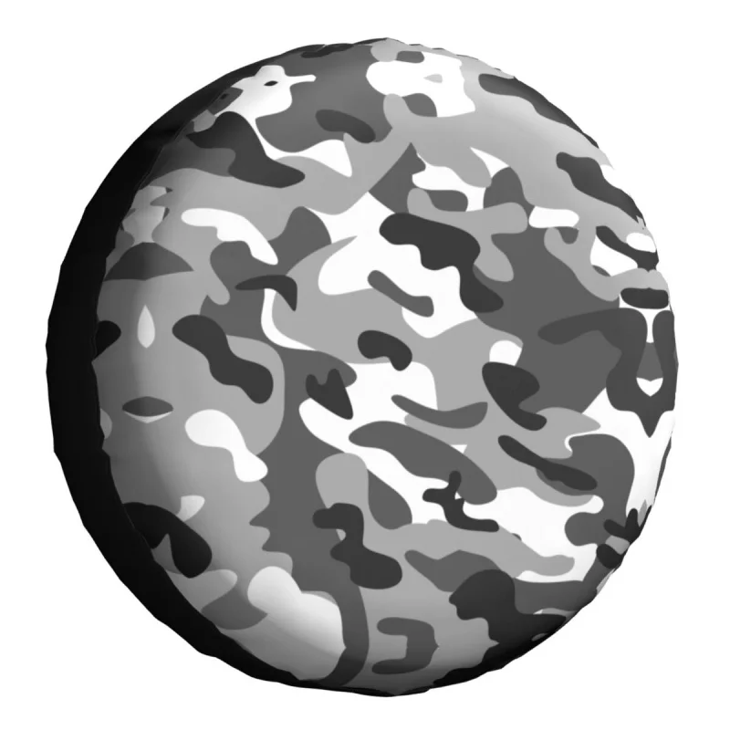 

Grey Camouflage Spare Tire Cover for Mitsubishi Pajero Custom Military Army Camo Waterproof Car Wheel Covers 14" 15" 16" 17 Inch