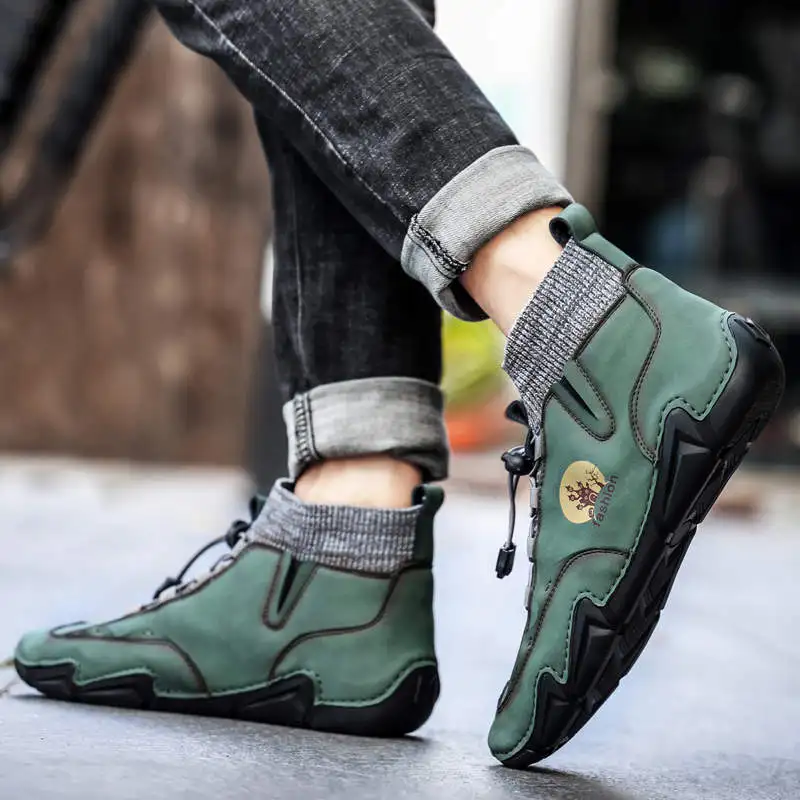 

Белые мужские кроссовки, Красная Спортивная обувь, резиновая прочная беговая Обувь для мужа, высокий Топ, мужская спортивная обувь, трениро...