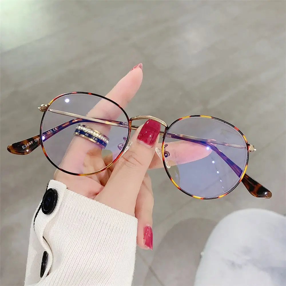 

Women Men Vintage Eye Protection Round Eyeglasses Anti-Blue Light Glasses Optical Frames Computer Goggles