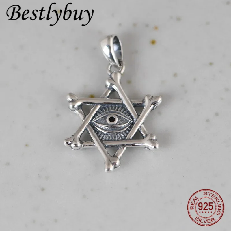 Подвеска с гексаграммой из стерлингового серебра 925 пробы подходящая для мужчин