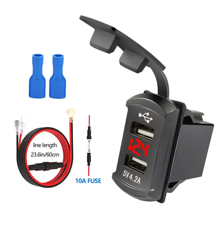 

Автомобильное зарядное устройство с двумя USB-портами, 12/24 в, а