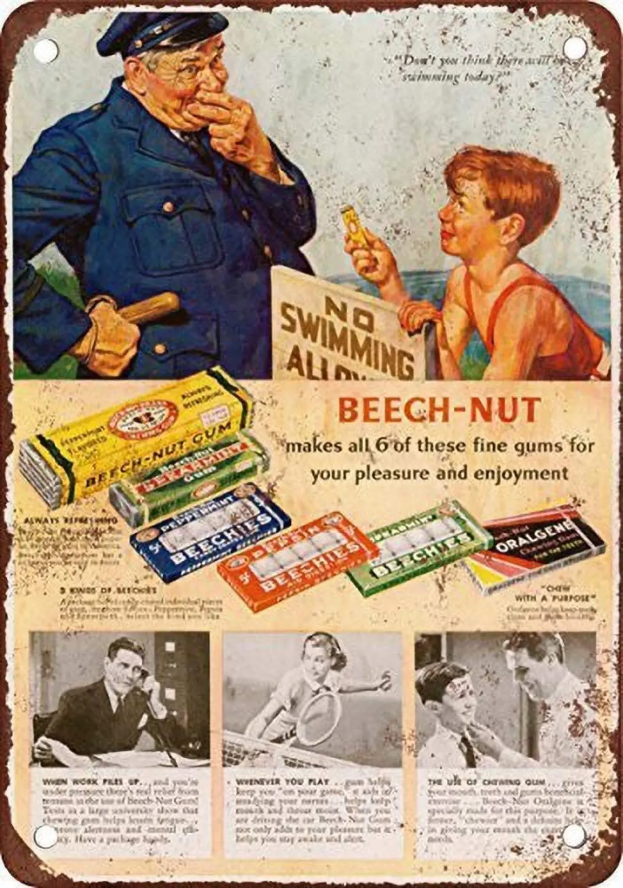 

Beech-Nut Gum Vintage Tin Sign Art Iron Painting Rusty Poster Decoration Aluminum plaque