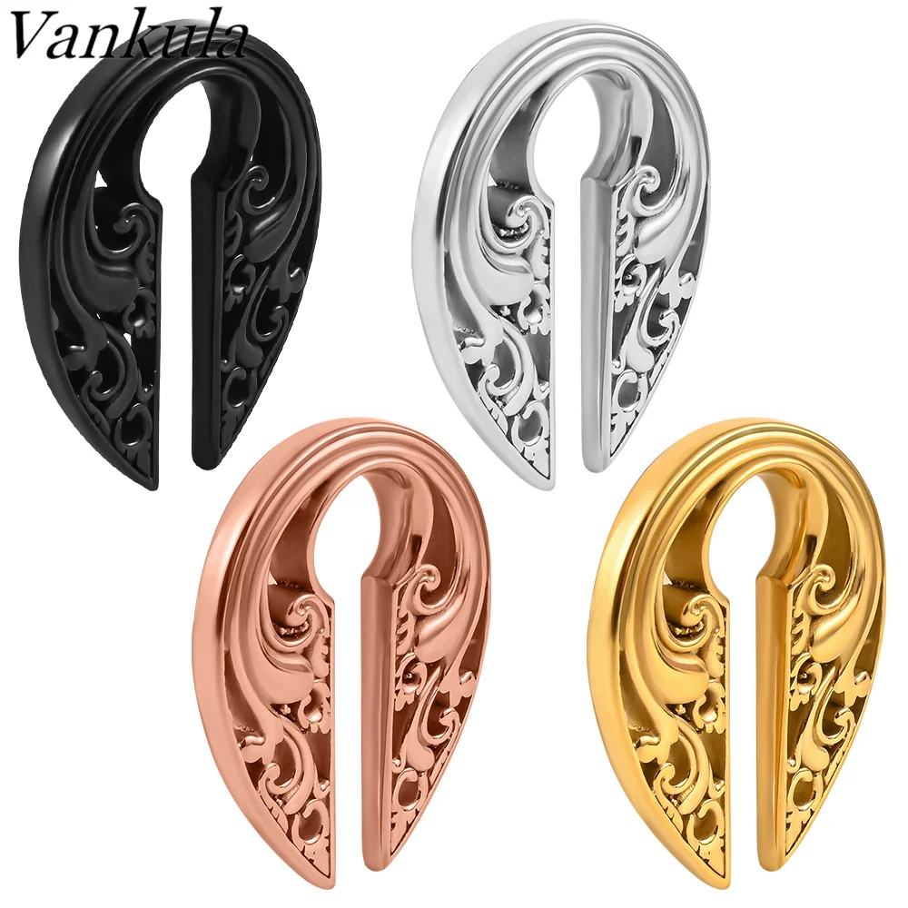 

Vankula 2pcs New Arrival Ear Plug Tunnel Fashion Ear Hangers Ear Weights 316L Stainless Steel Body Jewelry Piercing Ear Gauges