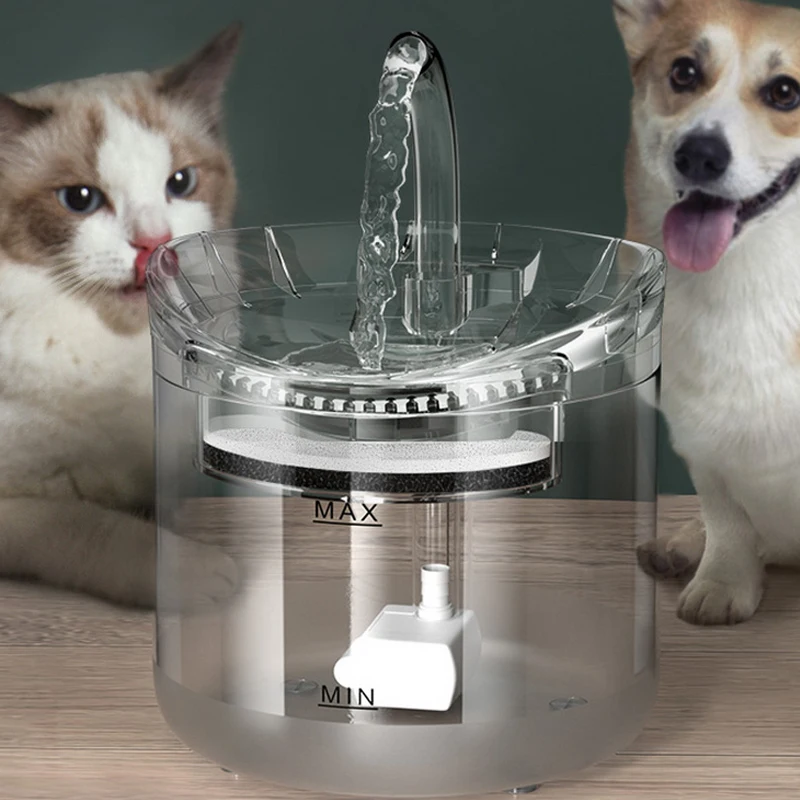 

USB Cable/Battery Operated Cat Water Fountain Motion Sensor Dog Dispenser Filter Automatic Drinker Stainless Steel Pet Feeder