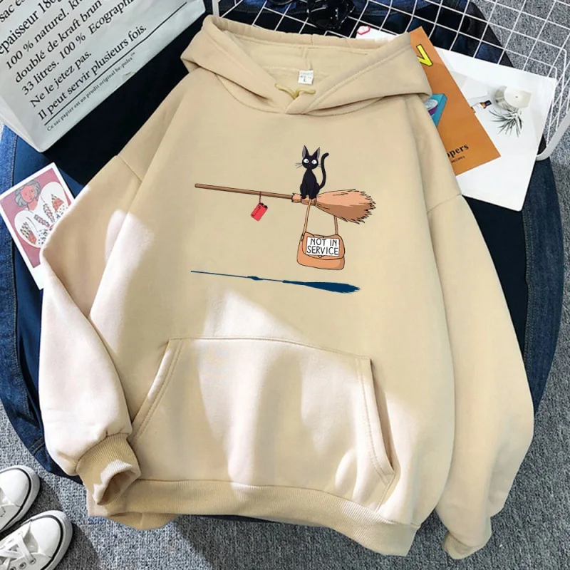

Anime Kiki'S Delivery Service Cartoons Hoodie Oversized Fleece Sweatshirt Loose Crewneck Hoody Crewneck Pullover Hooded