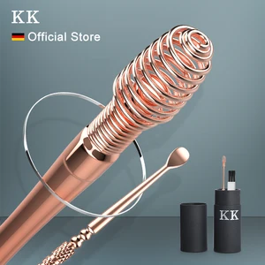 KK Ear Wax Removal Tool 360° Spiral Massage Ear Pick Stainless Steel Flexible Design Ear Spoon Ear 