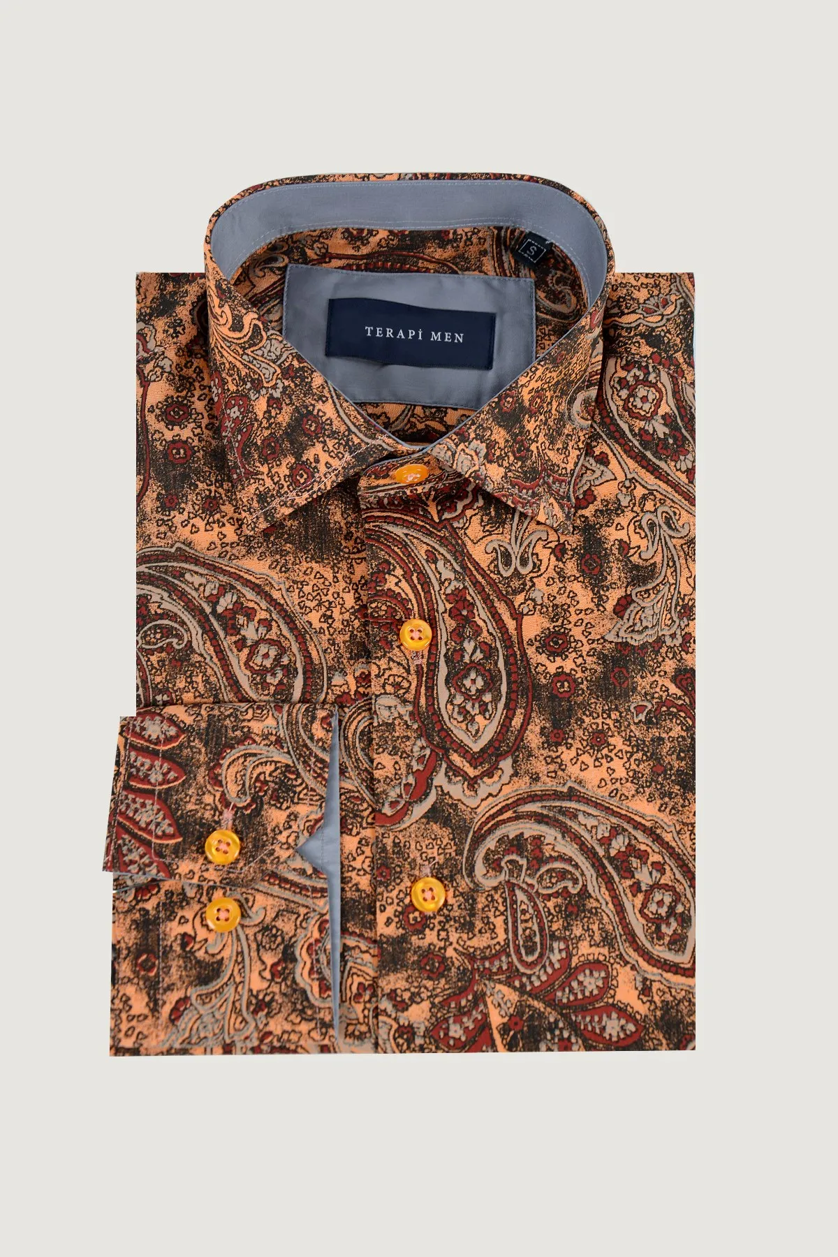 Therapy Men Male Long-Sleeve Print Shirt 20Y-4300442 Kahverengi