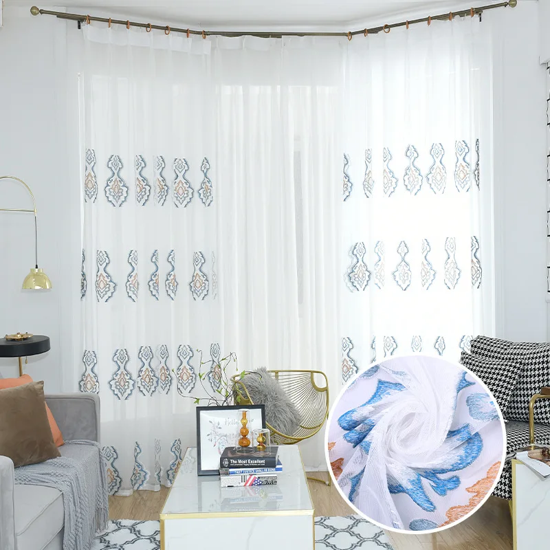 

Modern minimalist curtains, curtains, living room, dining room, bedroom, balcony, bay window, translucent chiffon curtains