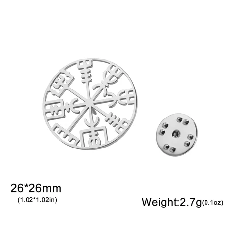 Lucktune Norse Vegvisir Символ Брошь Для Мужчин Женщин Рубашка Значки Нагрудные Булавки Брошь Скандинавский Винтаж Викинг Защита Ювелирные Изделия Подарок