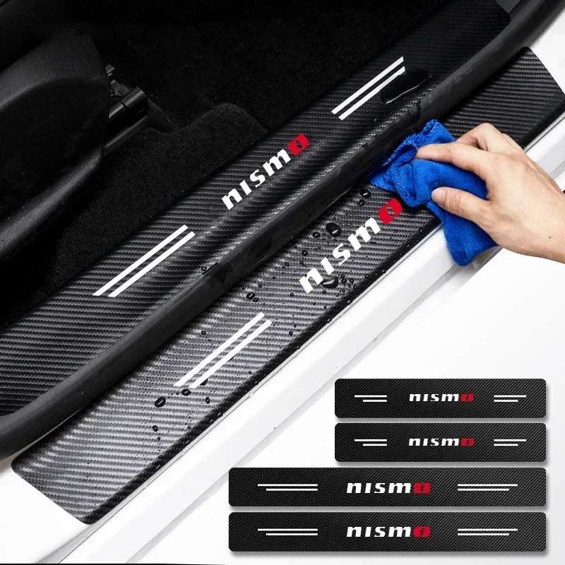 Фото 4 шт., защита порога автомобиля, защита от царапин для Nismo Nissan Juke Tiida Teana GTR 350Z 370Z 240SX, автомобильные аксессуары, декор №1