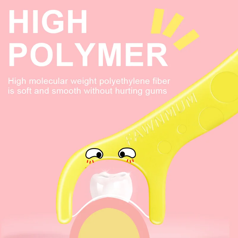 Детская зубная нить Fawnmum 40 палочек цветная для детей Ортодонтическая чистки