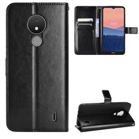 for nokia c21 c21 plus leather flip stand luxury phone case nokia c21 c21 plus leather crazy horse pattern case with hand strap