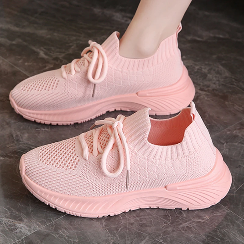 2023 Breathable Women's Vulcanized Shoes Mesh Female Running Shoes Lightweight Women Casual Shoes Outdoor Sneakers Free Shipping