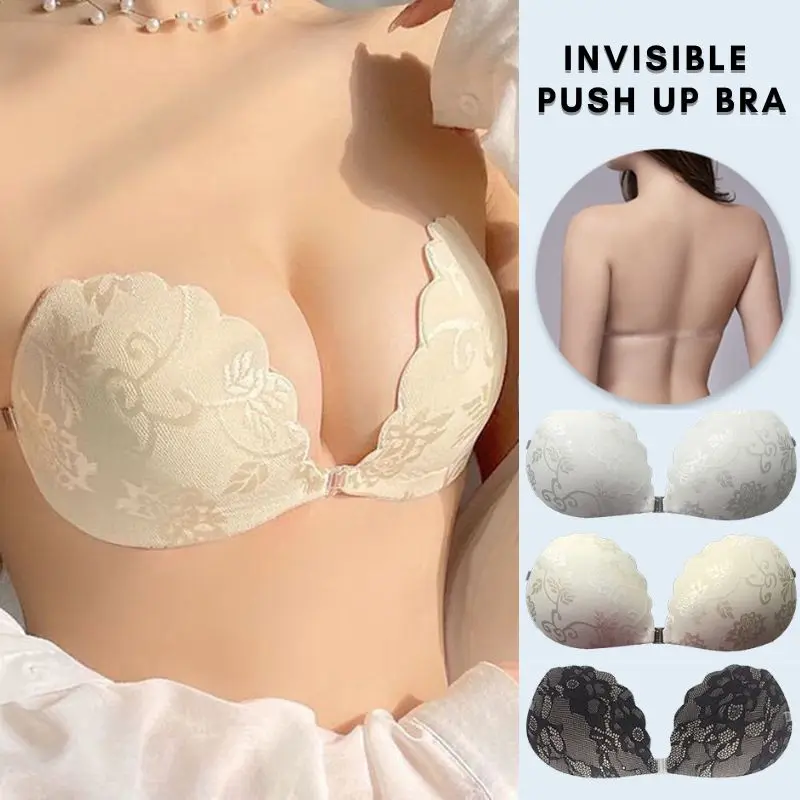 

Invisible Push Up Bra Shell Shape Lace Reusable Bra For Women Self-Adhesive Nipple Cover Sexy Breast Petals Underwear Padding