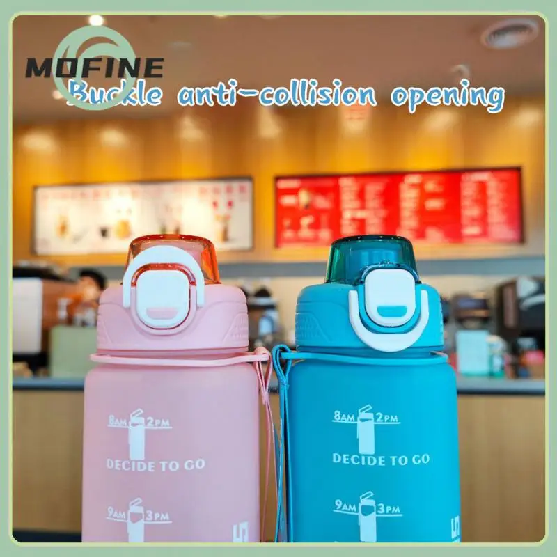 

Plastic Cups Water Jug With Time Marker Creative Girls Portable Travel Bottle Bounce Cover Gradient Water Bottle With Straw 2023