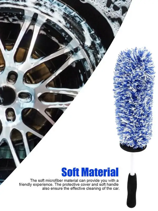 

Top Microfiber Premium Wheels Brush With NonSlip Handle For Easy Cleaning Of Rim Spoke Wheel Barrel And Brake Caliper