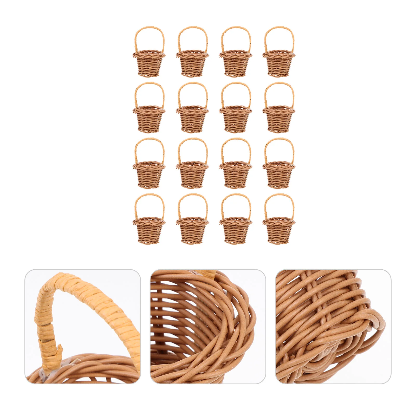 

16 Pcs Woven Flower Arrangement Basket Storage Basket Flower Holder Sundries Basket