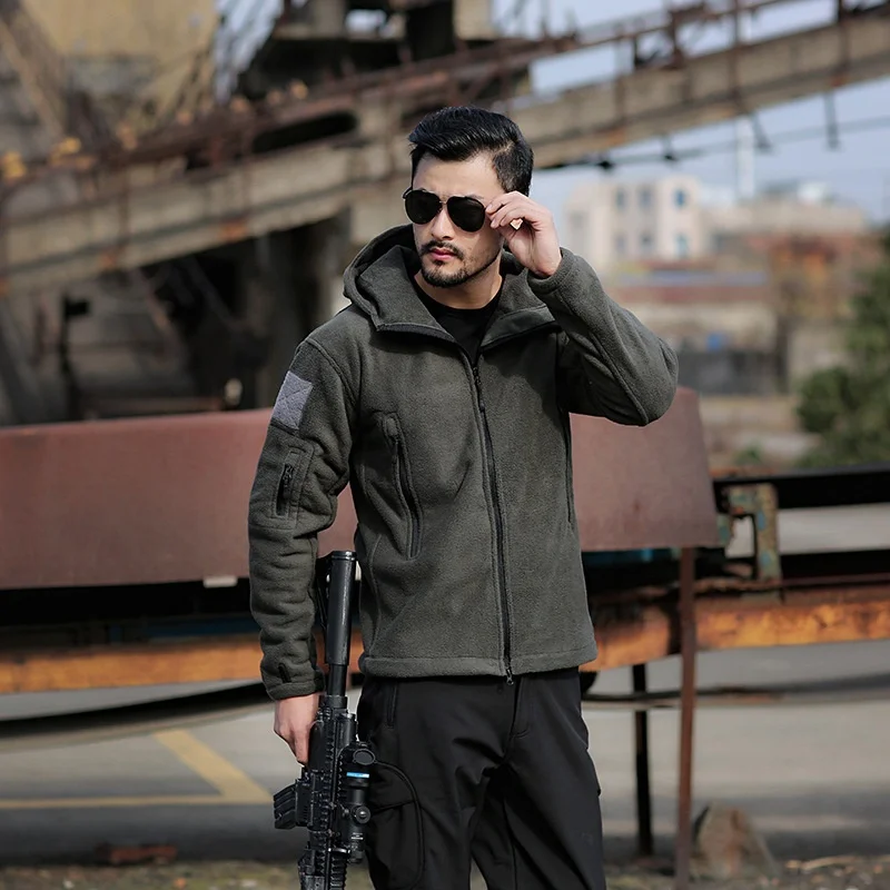 New Casual Handsome Tactical Jacket Combat Military Fleece Outdoor Sport Hiking Jacket Military Uniform Soft Shell Hooded Jacket