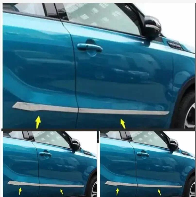 

Для Suzuki Vitara 2016 2017 18 19 20 21детектор крышки для стайлинга автомобиля из нержавеющей стали бриллиантовые полоски 4 шт.