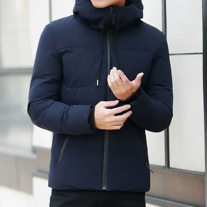

Winter Thick Warm Slim Hooded Dark Blue Jacket Male Oversized Quilted Jacket Casual Boys Coat Windbreaker Men Parkas Xxxl 4xl