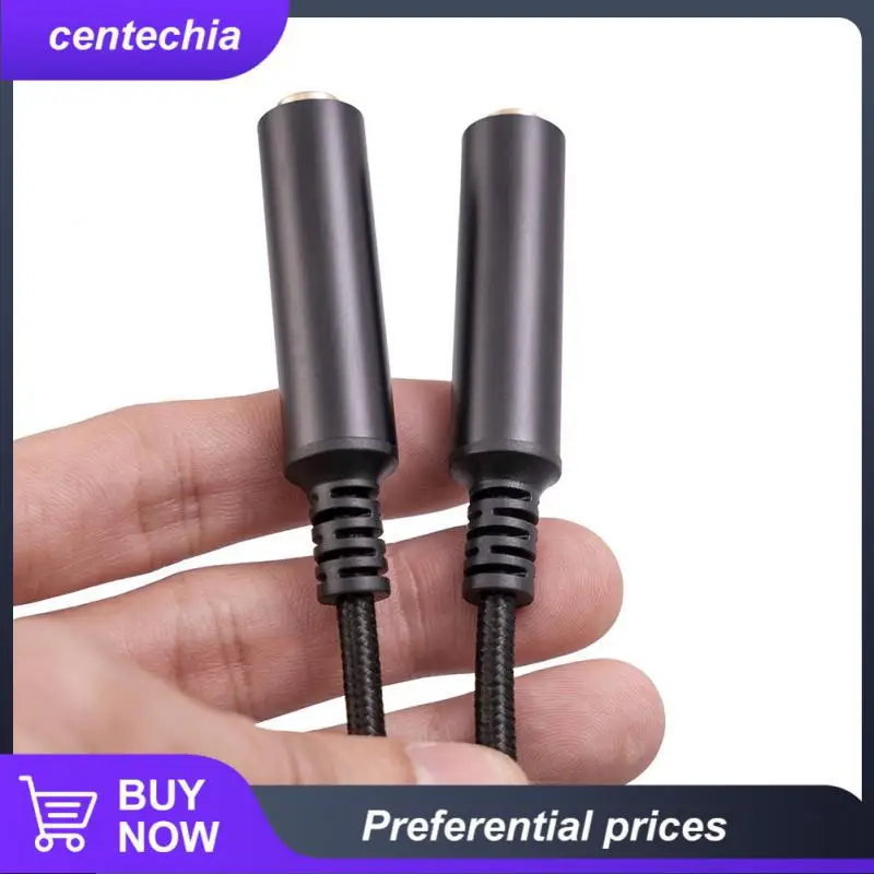 

Aluminum Alloy Shell Parallel Direct Connection 30cm Adapter Cable 6.35 Mm Male To 2 6.35 Mm Female Audio Cable Black