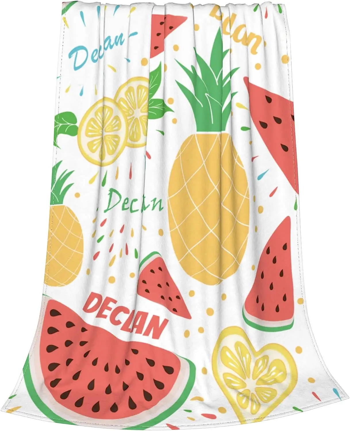 

Personalized Custom Name Pineapple Decor Blankets for Girls Boys Children Kid Sofa Bed Fruits Throw Blanket Super Soft