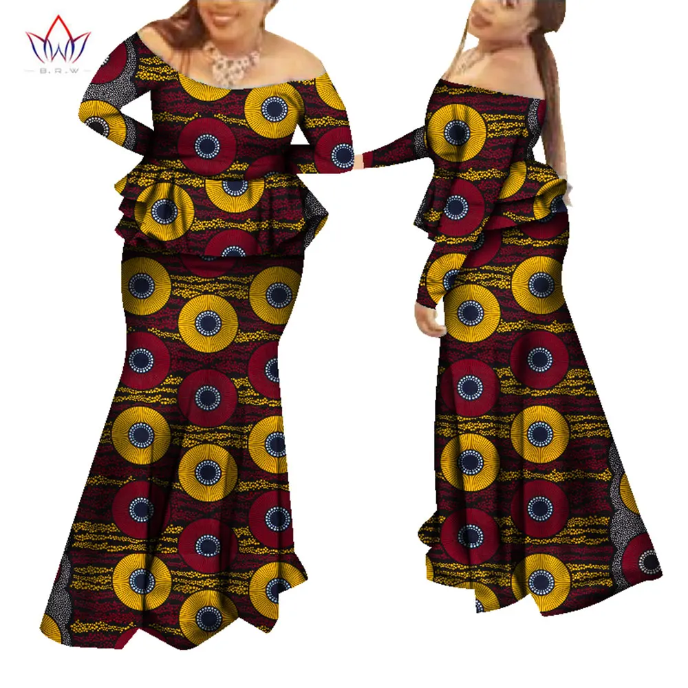 

BintaRealWax African Sets for Women Dashik Private Custom Traditional African Clothing Plus Size Sexy African Skirt Set WY964
