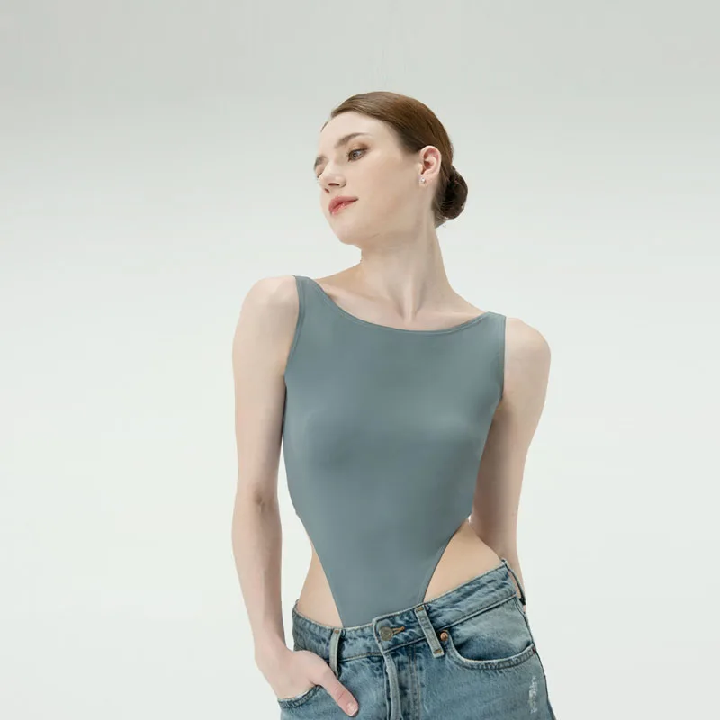 Женский танцевальный комбинезон без рукавов с высокой талией