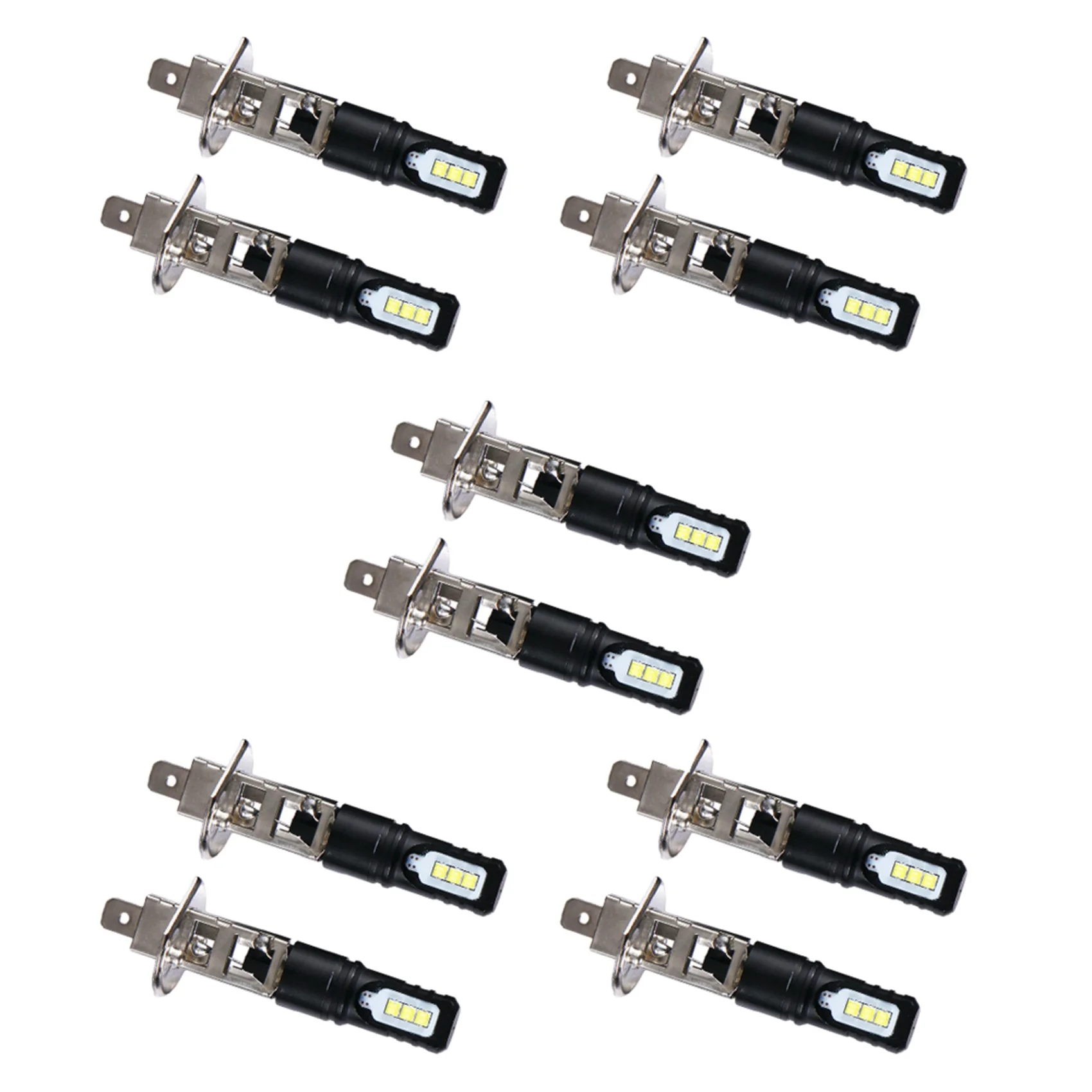 

10X H1 6000K Super Bright White 6000LM DRL LED Headlight Bulb Kit High-Beam