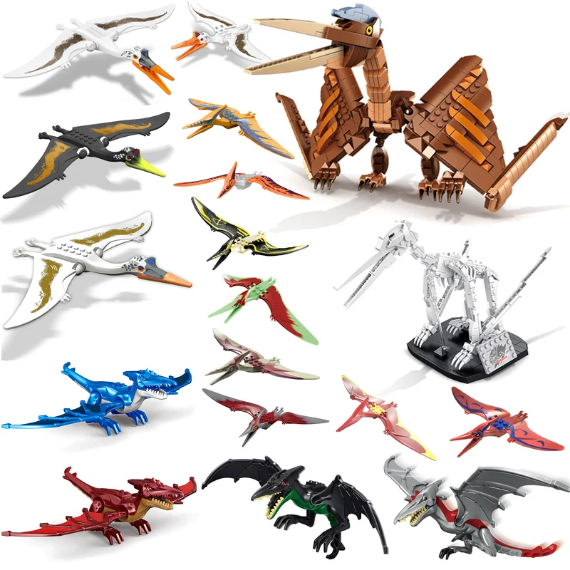 

Compatible With LEGO MOC Flying Carnivorous Dinosaur Building Blocks Pterosaur Model Collection Mutant Colour Bricks Toys