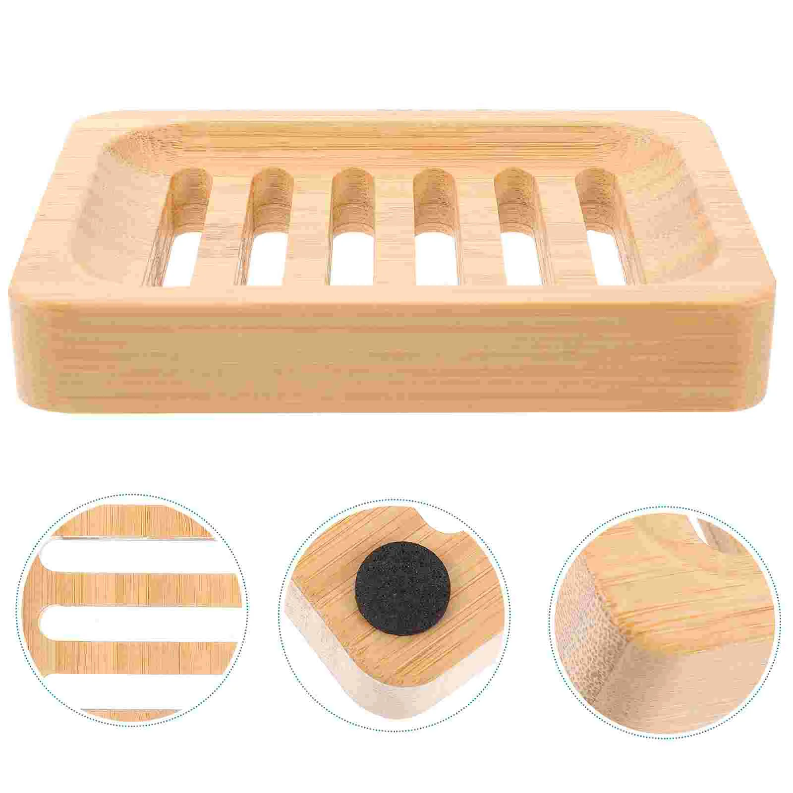 

Bamboo Soap Holder Holder Dish Holder Washbasin Soap Holder Holder Draining Tray Drain Soap Holder Holder Dish Tray Bar Soap