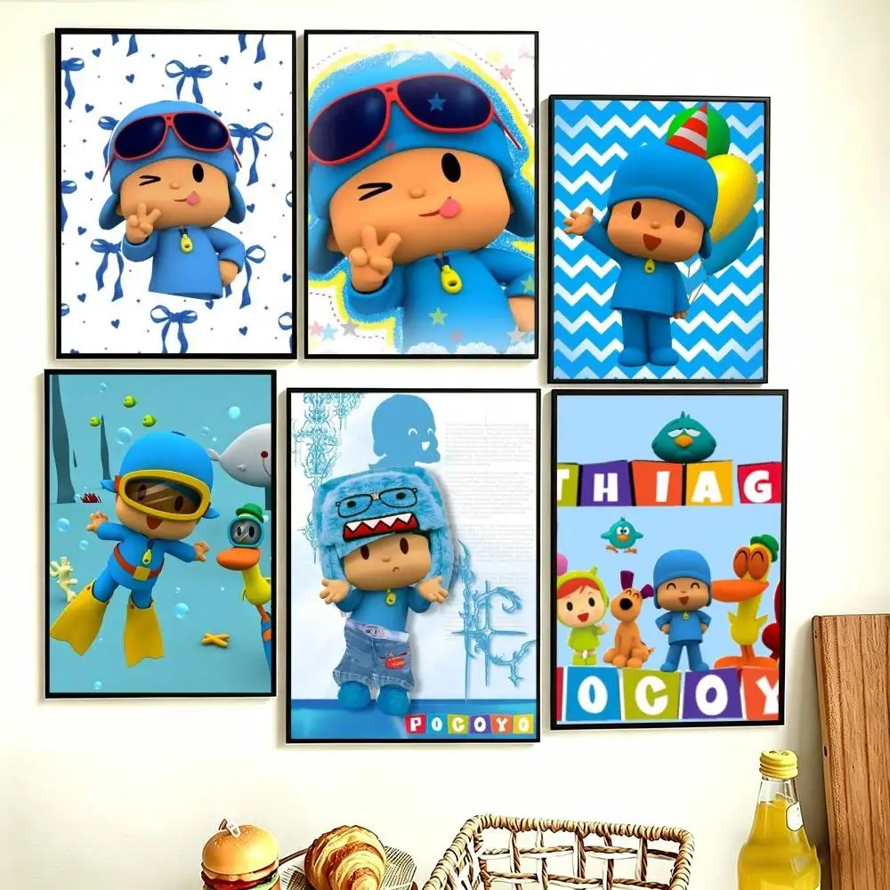 Фото Постер с мультяшным персонажем P-Pocoyo, идеальная космическая наклейка, самоклеящаяся, для офиса, домашнего кинотеатра, настенный декор, оригинальный подарок №1