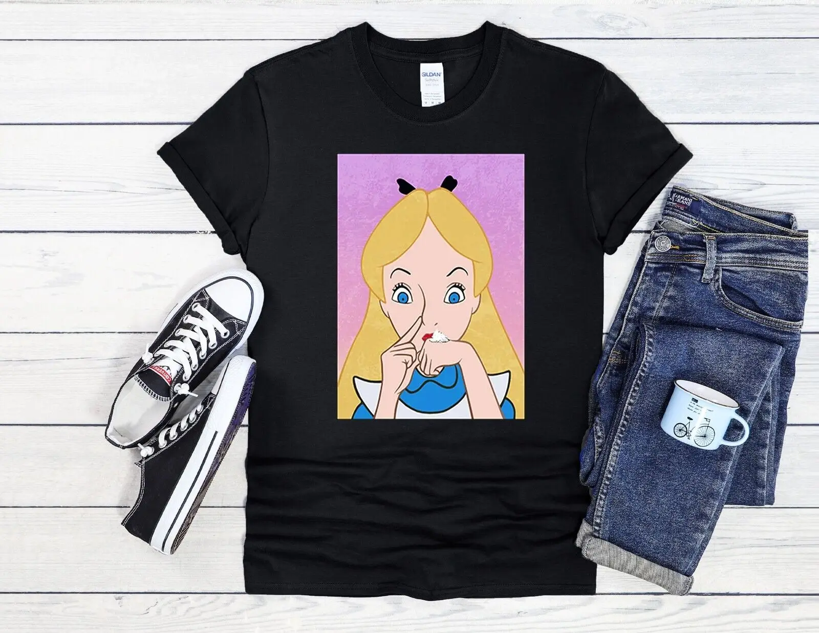 Бейсбольная Футболка с рисунком Алисы родственника джута топ 3394