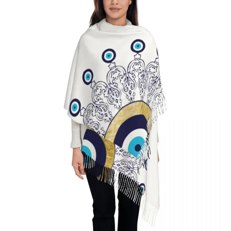 

Nazar Evil Eye Mandala For Womens Warm Winter Pashmina Shawls And Wrap Charms Greek Amulet Long Large Shawl Scarf Ladies