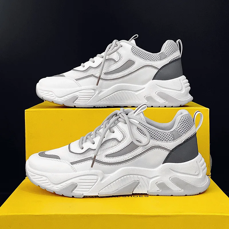 

Кроссовки мужские сетчатые на платформе, дышащие, повседневные спортивные, летняя обувь для папы, 2022