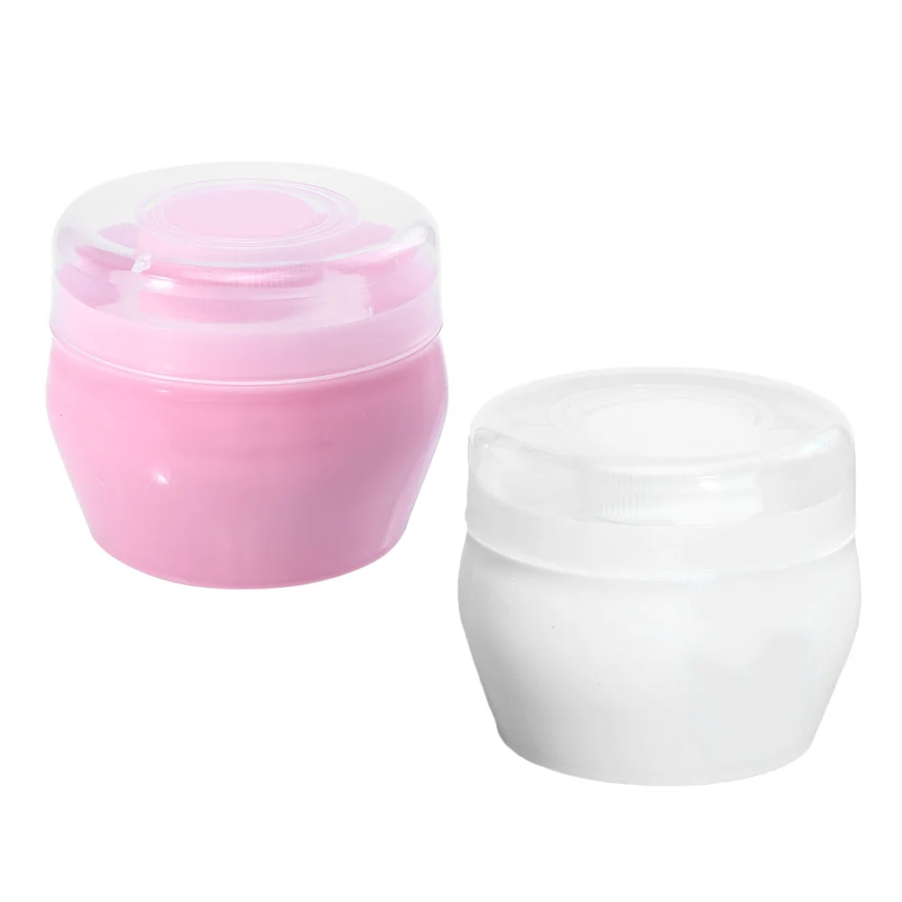 

2 Sets Cleaning Supplies Powder Puff Talcum Container Baby Makeup Puff Clear Shower Gift Empty Body