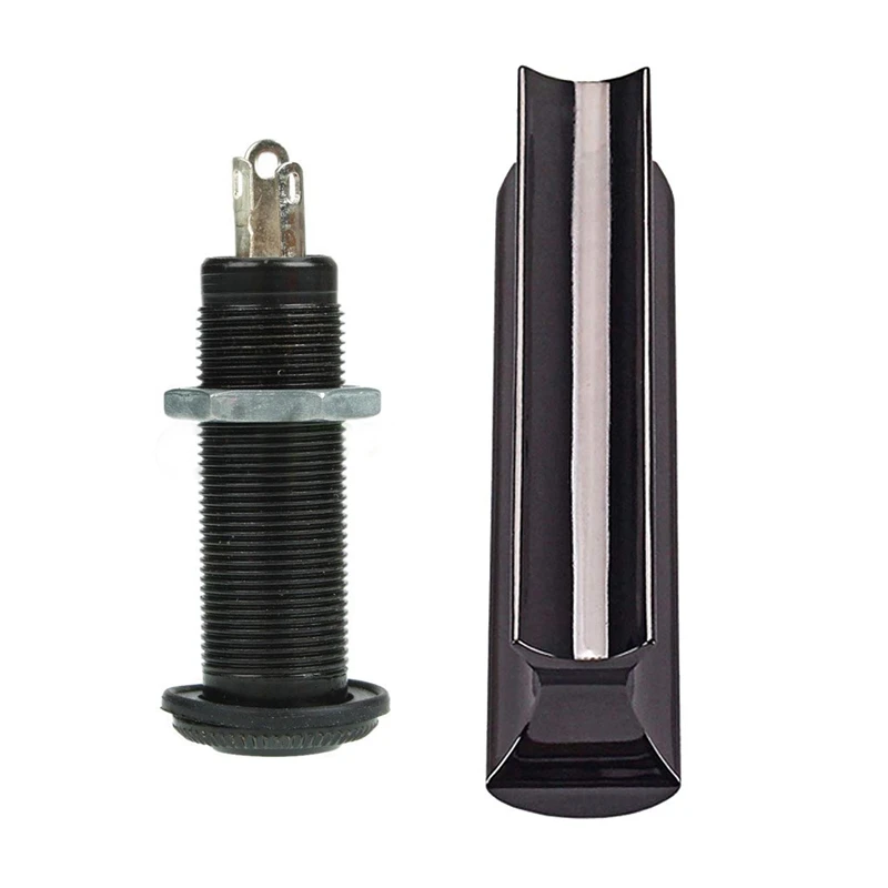 

Guitar / Bass Cylinder Flush Mount Output Jack Black & Stainless Steel Guitar Slide Tone Bar For Dobro, Lap Steel Guitar