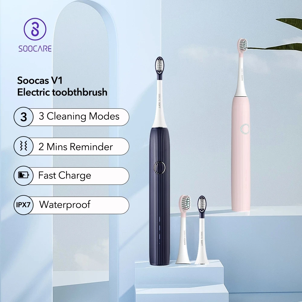 SOOCAS V1 звуковая электрическая зубная щетка USB перезаряжаемая IPX7 Waterproor для