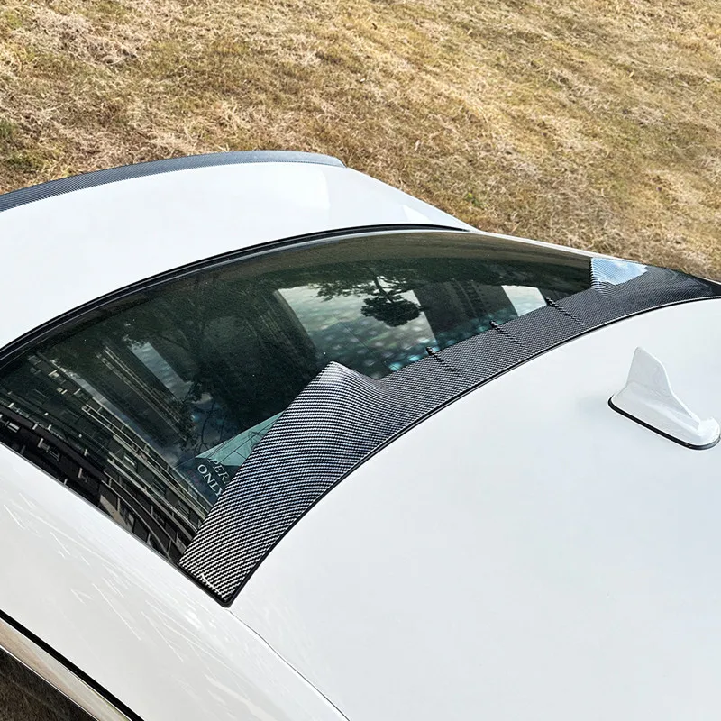 Фото Для Audi A4 B9 2017-2024 седан ABS пластик черный карбон спойлер на заднее лобовое стекло крылья аксессуары для тюнинга автомобиля №4