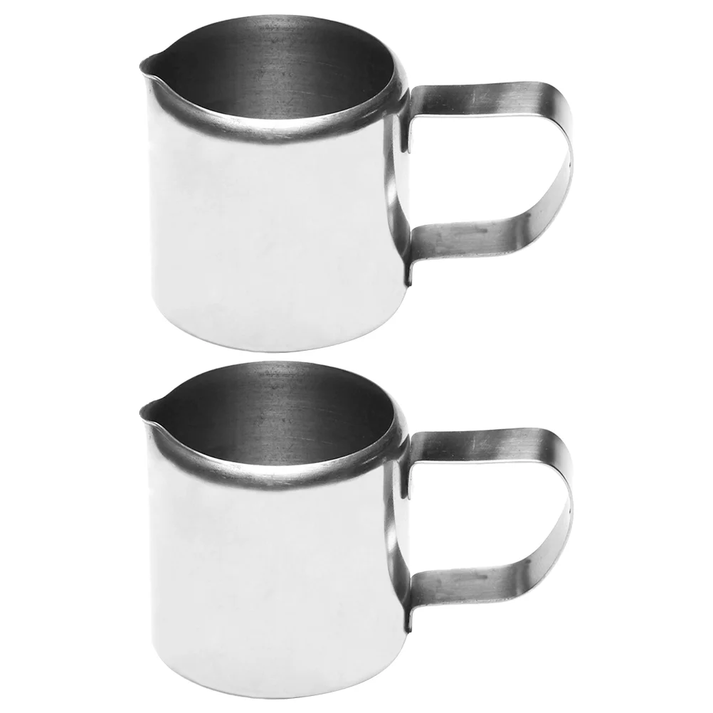 

Pitcher Cup Espresso Frother Jug Coffee Frothing Sauce Steel Stainless Measuring Gravy Mini Steaming Creamer Barista Boat